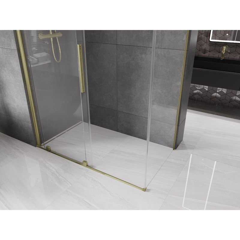 Mexen Velar stumdomosios vonios kabina 150 x 85 cm, skaidri, auksinė šlifuota - 871-150-085-01-55