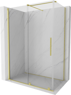 Mexen Velar 150 x 90 cm stumdomas dušo kabina, skaidrus, šepečiu dengtas auksas - 871-150-090-01-55