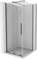 Mexen Velar stumdomas dušo kabina 90 x 90 cm, skaidri, matinė pilka šepečiu - 871-090-090-01-66