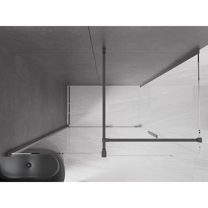 Mexen Velar stumdomas dušo kabina 140 x 70 cm, permatomas, šlifuotas pilkšvai rudas - 871-140-070-01-66