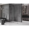 Mexen Velar stumdoma dušo kabina 150 x 90 cm, permatomas, šepečiu valytas tamsiai pilkas - 871-150-090-01-66