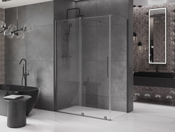 Mexen Velar stumdoma dušo kabina 150 x 80 cm, Skaidrus, gun gray šlifuotas - 871-150-080-01-66