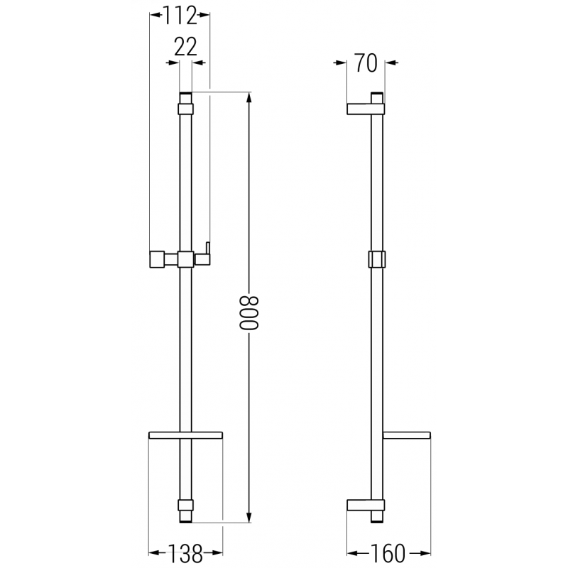 Mexen DQ dušo stovas su muiline 80 cm, auksinis - 79381-50