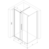 Mexen Velar slankiojanti dušo kabina 120 x 80 cm, permatoma, šlifuota varis - 871-120-080-01-65