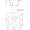 Mexen Milo vienguba granitinė plautuvė 435 x 410 mm, Juodai dėmėtas - 6505441000-76