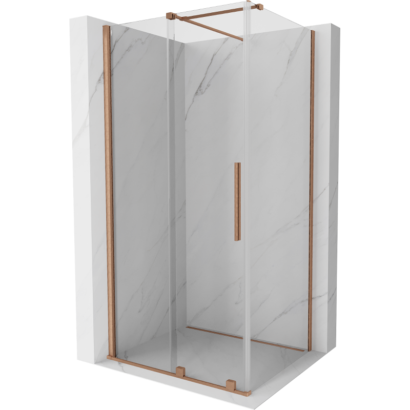 Mexen Velar stumdomas dušo kabinas, 140 x 100 cm, skaidrus, šlifuotas varis - 871-140-100-01-65