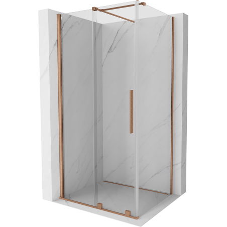 Mexen Velar stumdomas dušo kabinas, 140 x 100 cm, skaidrus, šlifuotas varis - 871-140-100-01-65