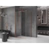 Mexen Velar stumdomas dušo kabinas, 140 x 100 cm, skaidrus, šlifuotas varis - 871-140-100-01-65