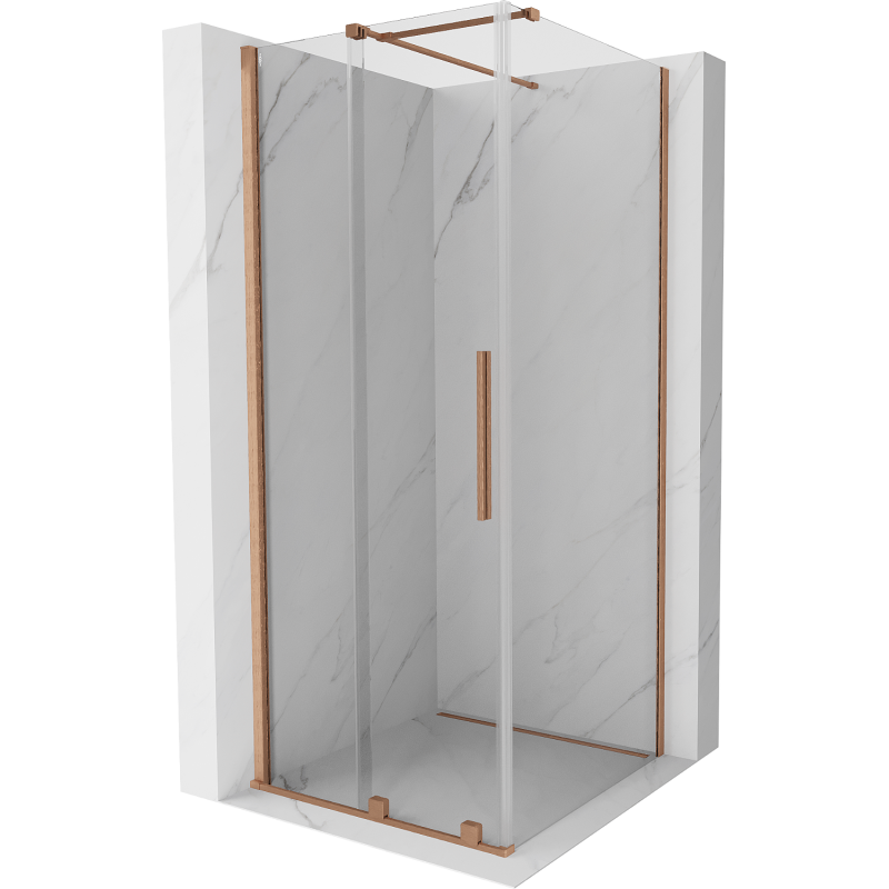 Mexen Velar stumdoma dušo kabina 90 x 90 cm, Skaidrus, varis šlifuotas - 871-090-090-01-65
