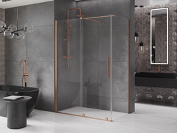 Mexen Velar stumdomas dušo kabinas 140 x 85 cm, permatomas, valcuotas varis - 871-140-085-01-65