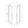Mexen Velar Duo stumdoma dušo kabina 90 x 90 cm, Skaidrus, chromo - 871-090-090-02-01