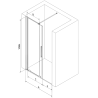 Mexen Velar stumdomos dušo durys 130 cm, Skaidrus, Auksinė - 871-130-000-01-50