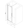 Mexen Velar stumdomos dušo durys 150 cm, Skaidrus, chromo - 871-150-000-01-01