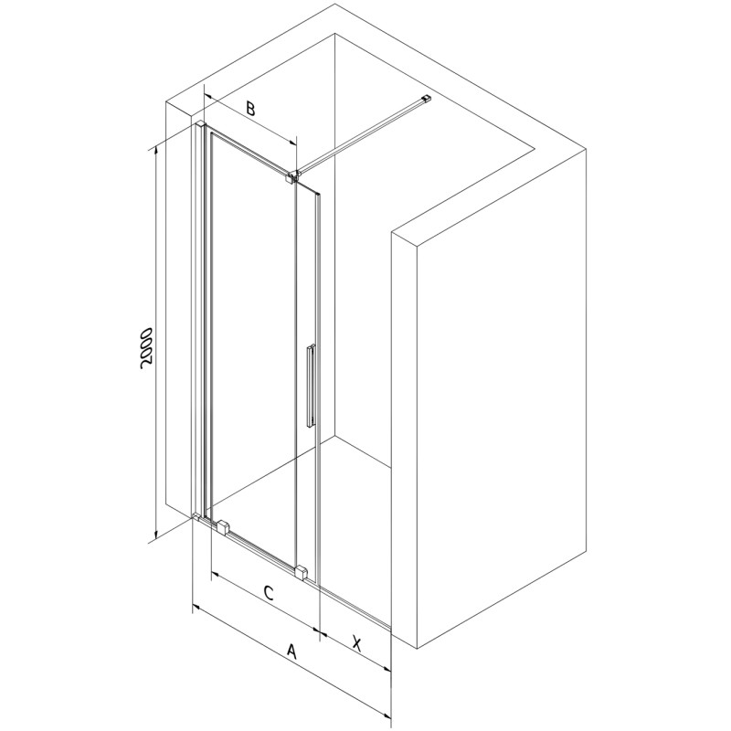 Mexen Velar stumdomos dušo durys 130 cm, skaidrios, chromuotos - 871-130-000-01-01