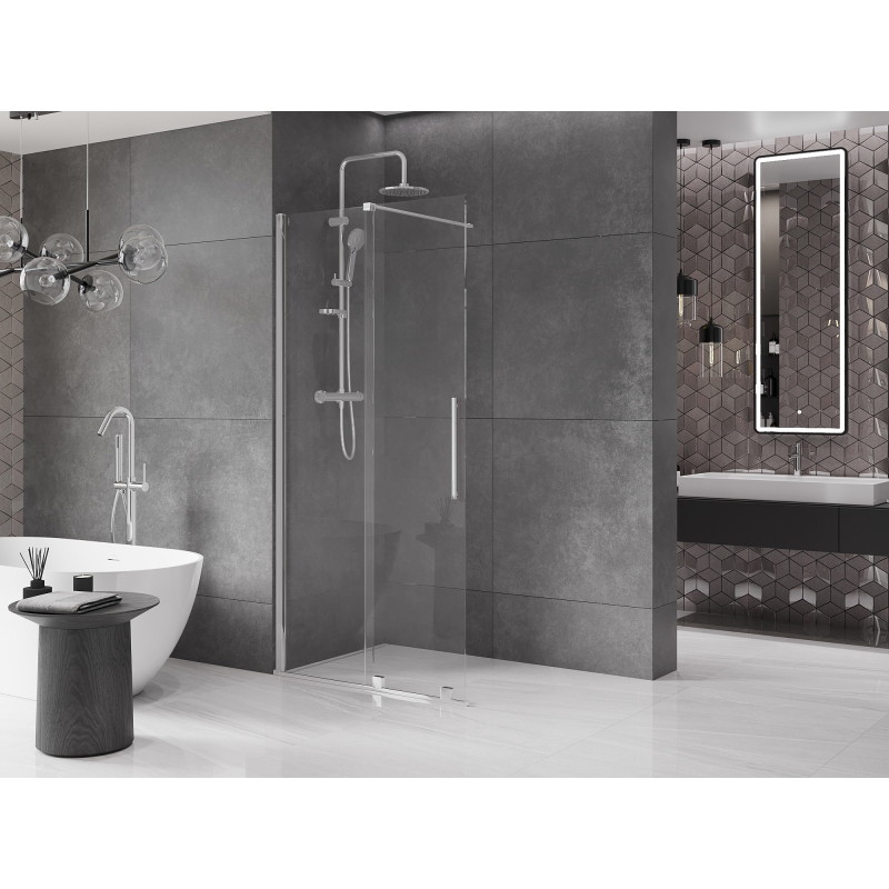 Mexen Velar stumdoma dušo siena Walk-in 100 x 200 cm, skaidri 8 mm, chromas - 871-100-000-03-01