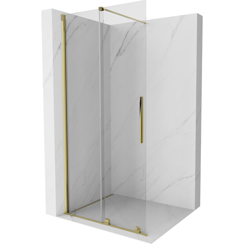 Mexen Velar stumdomos dušo sienelė Walk-in 75 x 200 cm, skaidri 8 mm, auksinė - 871-075-000-03-50