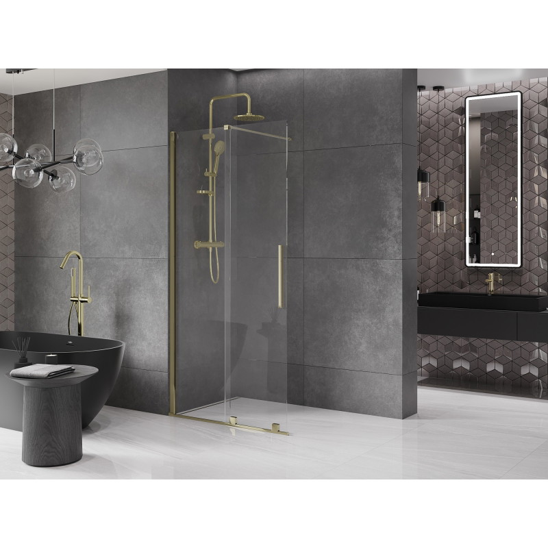 Mexen Velar Stumdomoji dušo sienelė Walk-in 100 x 200 cm, permatoma 8 mm, auksinė - 871-100-000-03-50
