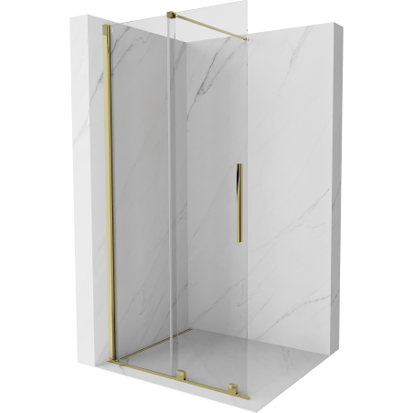 Mexen Velar dušo sienelė atlenkiama Walk-in 120 x 200 cm, skaidrus 8 mm, auksinis - 871-120-000-03-50
