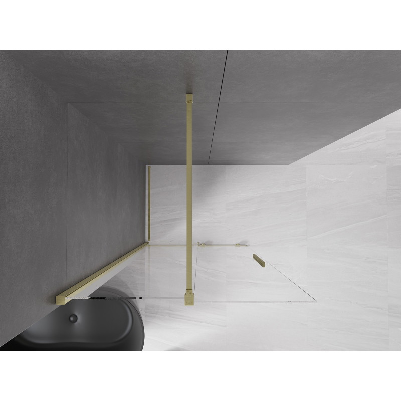 Mexen Velar stumdoma dušo sienelė Walk-in 75 x 200 cm, skaidri 8 mm, auksinė matinė - 871-075-000-03-55