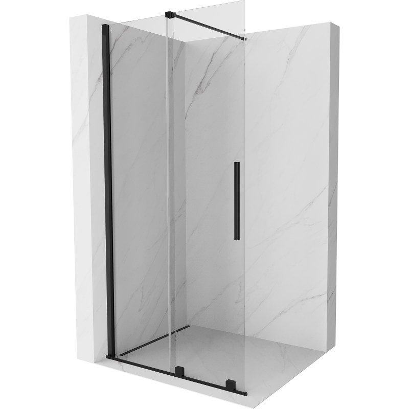 Mexen Velar dušo pertvara stumiamas Walk-in 70 x 200 cm, skaidrus 8 mm, juodas - 871-070-000-03-70