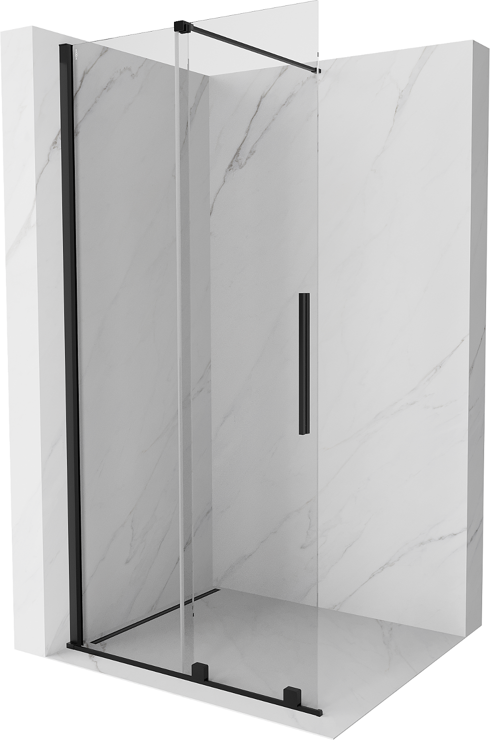 Mexen Velar dušo pertvara stumiamas Walk-in 70 x 200 cm, skaidrus 8 mm, juodas - 871-070-000-03-70