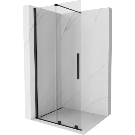 Mexen Velar pratybų dušas, stumdomas Walk-in 80 x 200 cm, skaidrus 8 mm, juodas - 871-080-000-03-70