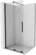 Mexen Velar pratybų dušas, stumdomas Walk-in 80 x 200 cm, skaidrus 8 mm, juodas - 871-080-000-03-70