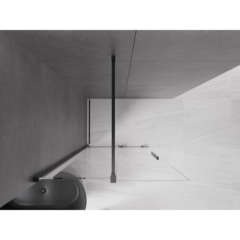 Mexen Velar stumdomas dušo sienelė Walk-in 100 x 200 cm, skaidrus 8 mm, juodas - 871-100-000-03-70