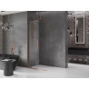 Mexen Velar stacionari dušo siena Walk-in 70 x 200 cm, skaidri 8 mm, rožinis auksas - 871-070-000-03-60