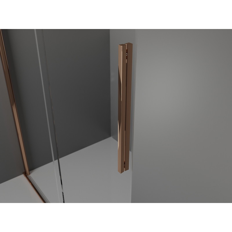 Mexen Velar stumdomoji dušo sienelė Walk-in 75 x 200 cm, skaidri 8 mm, rožinis auksas - 871-075-000-03-60