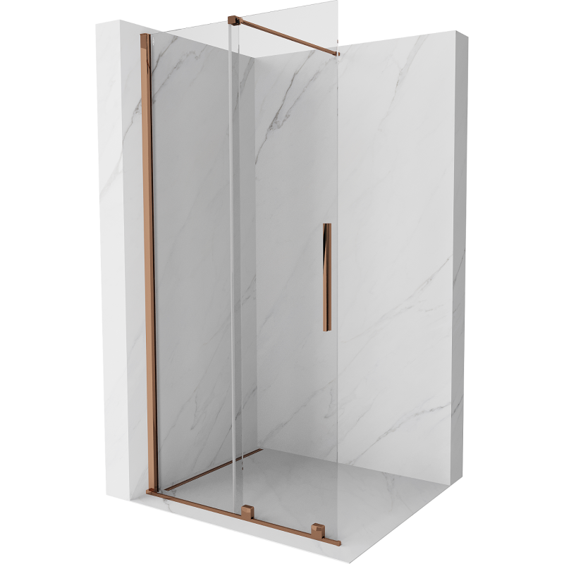 Mexen Velar slankiojanti dušo siena Walk-in 80 x 200 cm, skaidri 8 mm, rožinio aukso - 871-080-000-03-60