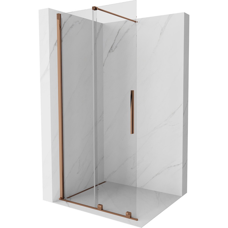 Mexen Velar stumdomoji dušo siena Walk-in 85 x 200 cm, permatoma 8 mm, rausvo aukso - 871-085-000-03-60