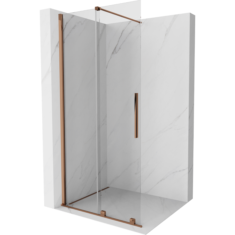 Mexen Velar stumdomoji dušo siena Walk-in 85 x 200 cm, permatomas 8 mm, rožinis auksas - 871-085-000-03-60