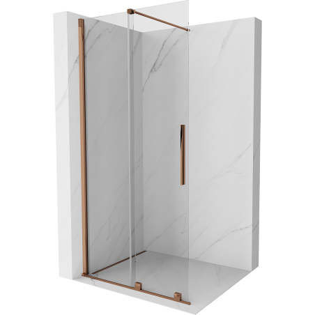 Mexen Velar slankiojanti dušo siena Walk-in 90 x 200 cm, permatoma 8 mm, rožinis auksas - 871-090-000-03-60