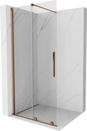Mexen Velar dušo siena, sulankstoma Walk-in 90 x 200 cm, skaidrus 8 mm, rožinė auksinė - 871-090-000-03-60