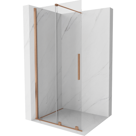 Mexen Velar stumdomos vonios kambario sienelės Walk-in 75 x 200 cm, permatomos 8 mm, šlifuotas varis - 871-075-000-03-65