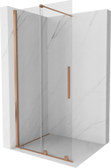 Mexen Velar stumdomos vonios kambario sienelės Walk-in 75 x 200 cm, permatomos 8 mm, šlifuotas varis - 871-075-000-03-65