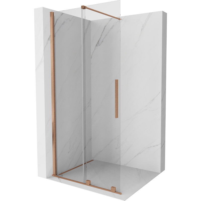 Mexen Velar stumdoma dušo siena Walk-in 85 x 200 cm, skaidrus 8 mm, šlifuotas varis - 871-085-000-03-65