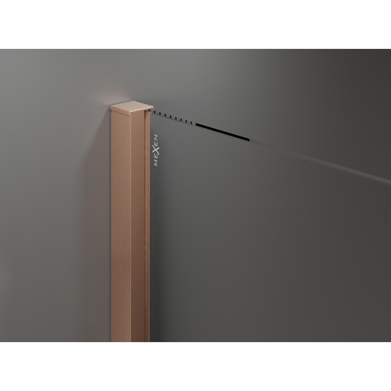 Mexen Velar stumdomoji dušo sienelė Walk-in 100 x 200 cm, permatoma 8 mm, šlifuota varis - 871-100-000-03-65