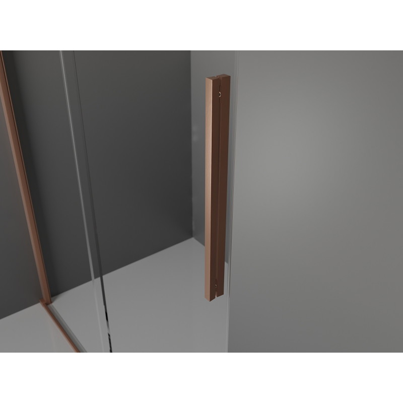 Mexen Velar stumdomoji dušo sienelė Walk-in 100 x 200 cm, permatoma 8 mm, šlifuota varis - 871-100-000-03-65