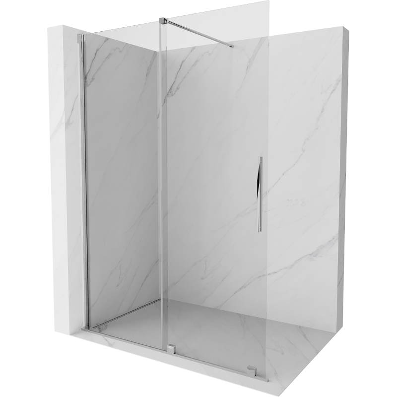 Mexen Velar stumdoma dušo sienelė „Walk-in“ 130 x 200 cm, skaidri 8 mm, chromas - 871-130-000-03-01