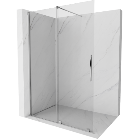 Mexen Velar stumdomoji dušo siena Walk-in 130 x 200 cm, permatoma 8 mm, chromas - 871-130-000-03-01