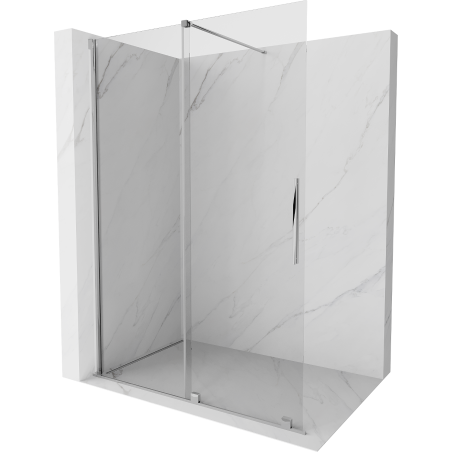 Mexen Velar Stumdomoji dušo sienelė Walk-in 130 x 200 cm, skaidri 8 mm, chromas - 871-130-000-03-01