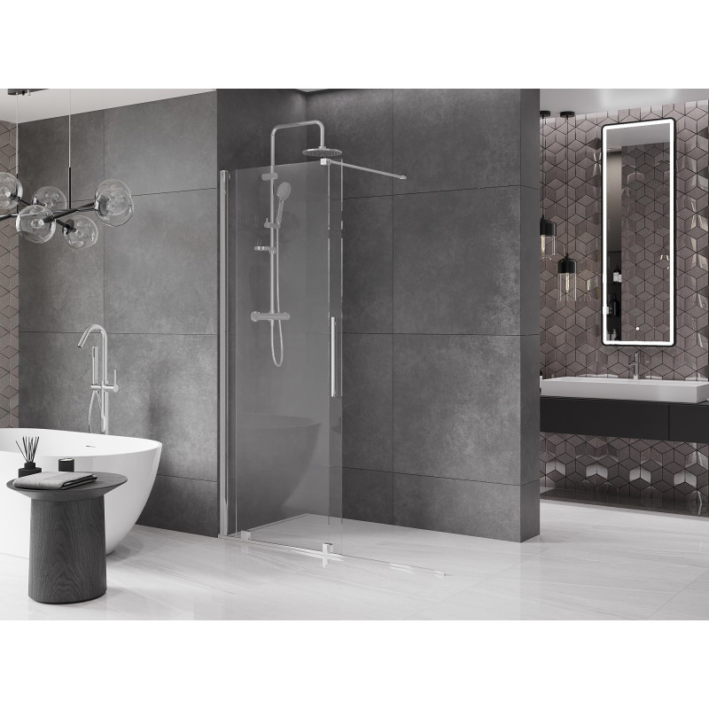 Mexen Velar stumdomoji dušo siena Walk-in 130 x 200 cm, permatoma 8 mm, chromas - 871-130-000-03-01