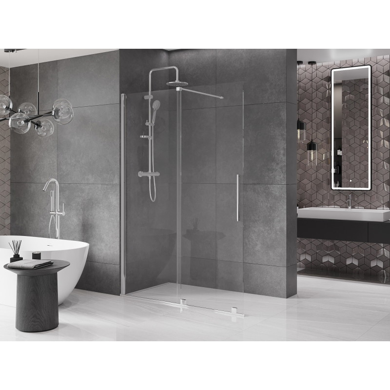 Mexen Velar Stumdoma dušo sienelė Walk-in 140 x 200 cm, permatoma 8 mm, chromuota - 871-140-000-03-01