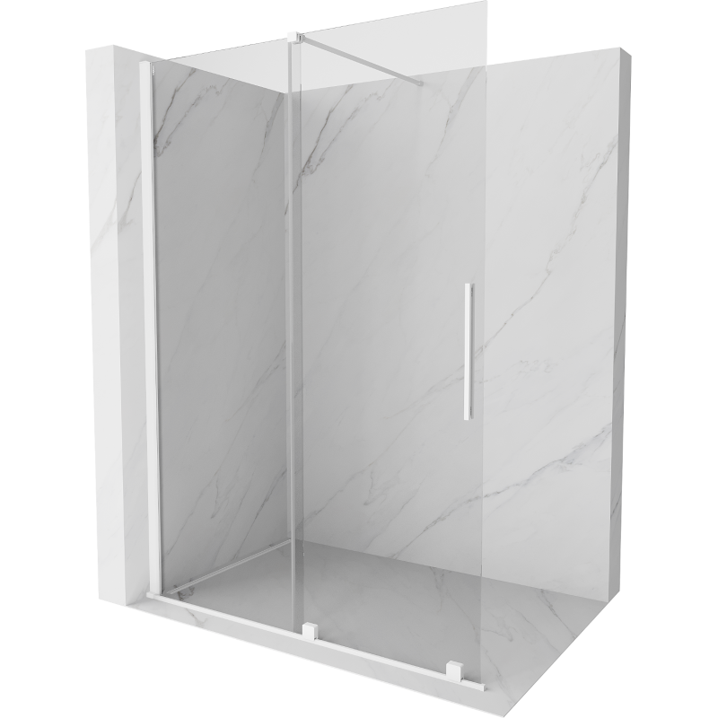 Mexen Velar stumdomoji dušo sienelė Walk-in 150 x 200 cm, 8 mm, skaidri, balta - 871-150-000-03-20