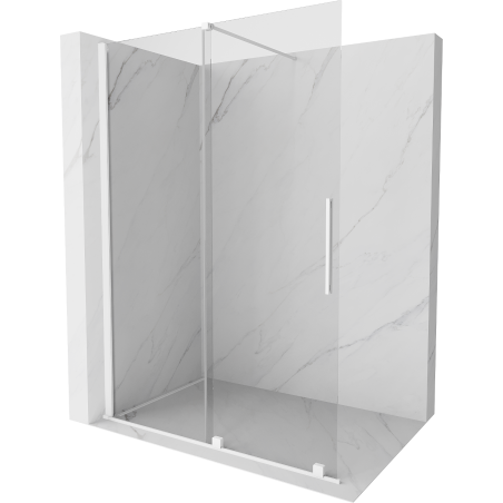Mexen Velar Stumdoma Walk-in stumdomos durys 150 x 200 cm, permatomas 8 mm, baltas - 871-150-000-03-20