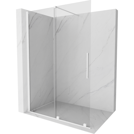 Mexen Velar stumdomoji dušo sienelė Walk-in 150 x 200 cm, 8 mm, skaidri, balta - 871-150-000-03-20