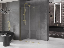 Mexen Velar stumdomas Walk-in dušo ekranas 130 x 200 cm, skaidrus 8 mm, auksinis - 871-130-000-03-50