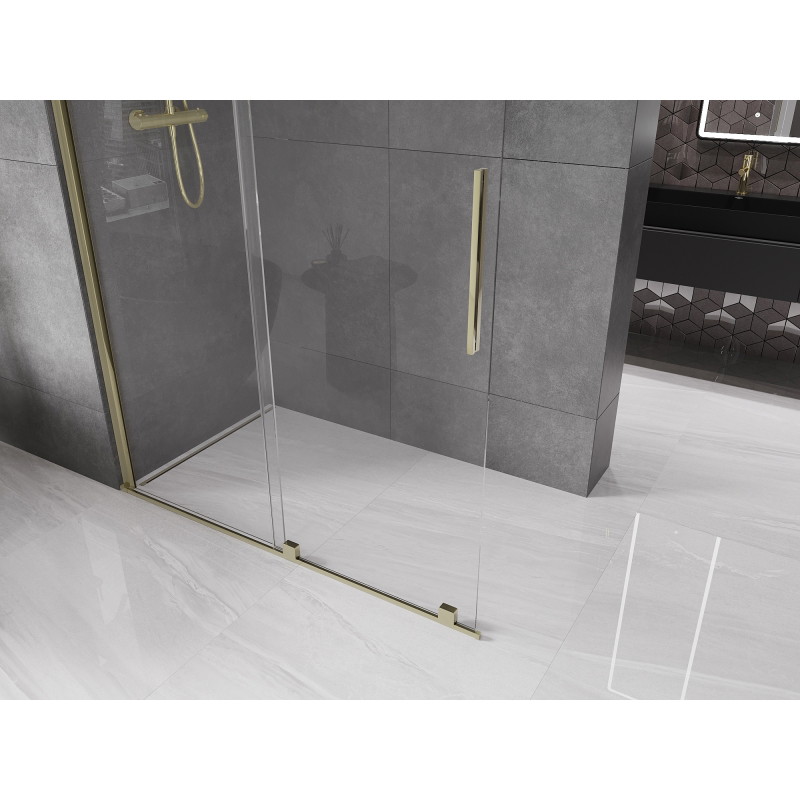 Mexen Velar Stumdomoji dušo sienelė Walk-in 150 x 200 cm, skaidri 8 mm, auksinė - 871-150-000-03-50